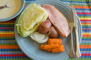 baked-ham-and-boiled-cabbage-dinner